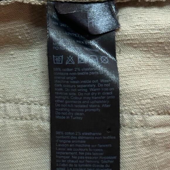 ALLSAINTS Button Fly Corduroy Pants REWORKED Trousers Beige Tan Slim Flat Front - Picture 10 of 11